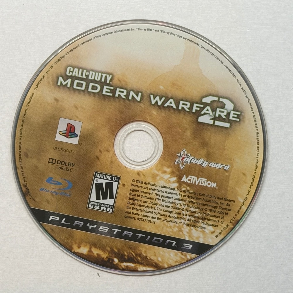 Call of Duty Modern Warfare 2 Sony PlayStation 3 PS3 FPS BLUS-30377 Disc Only